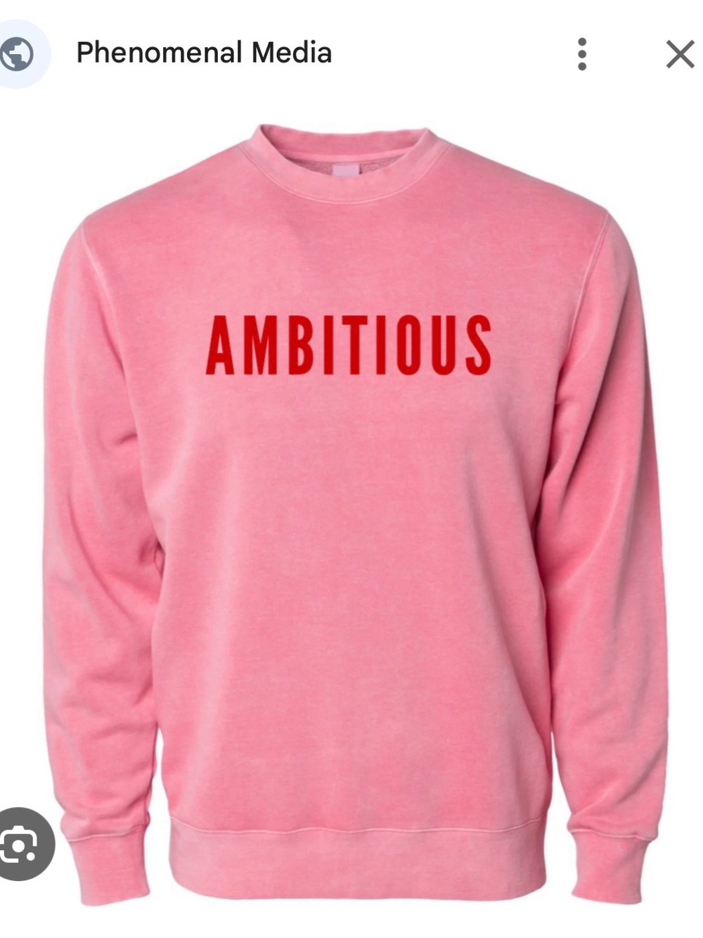 Ambitious Graphic Crewneck Sweater - Pink